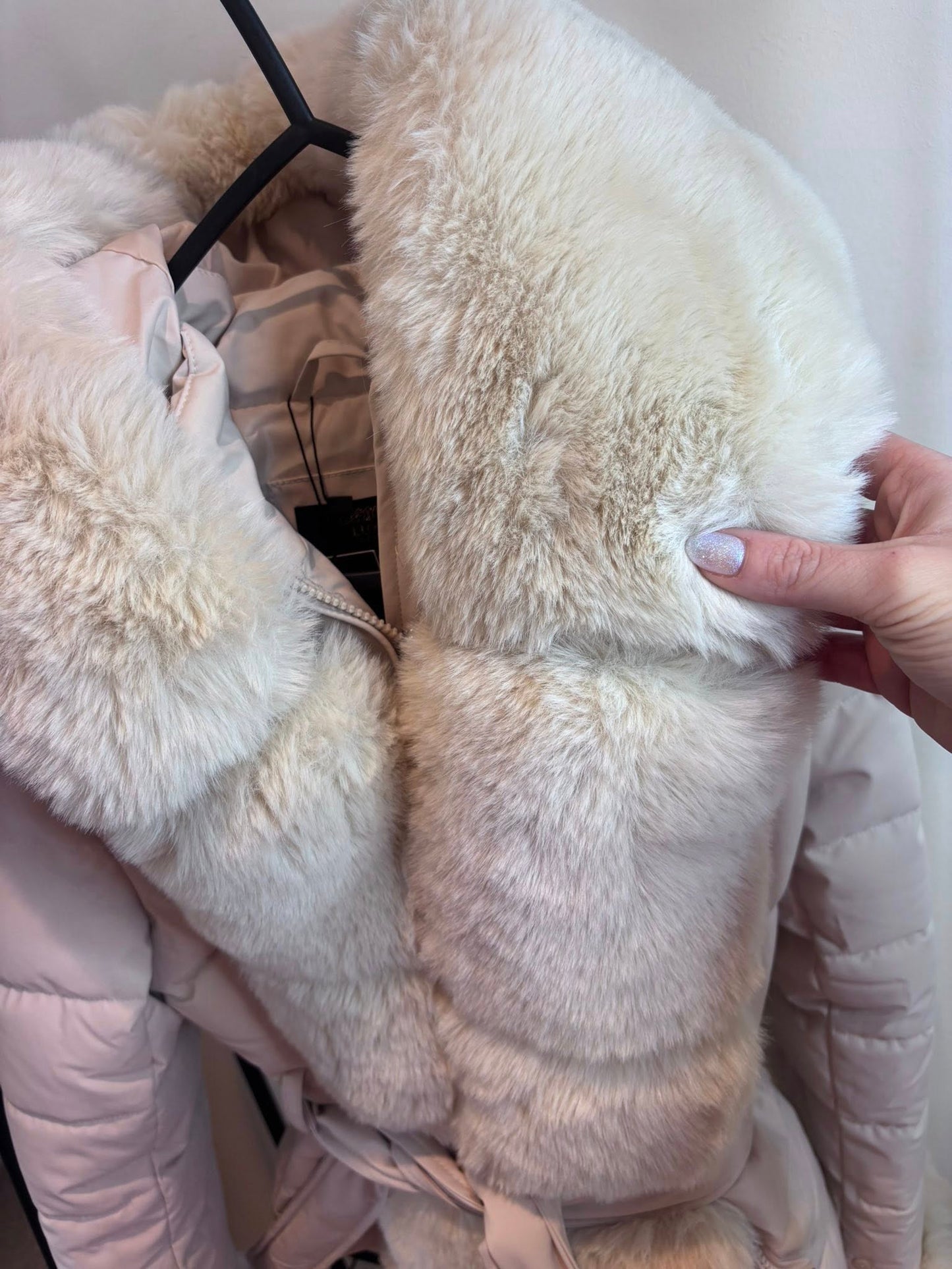 DOLLIE Faux Fur Panel Luxury Coat