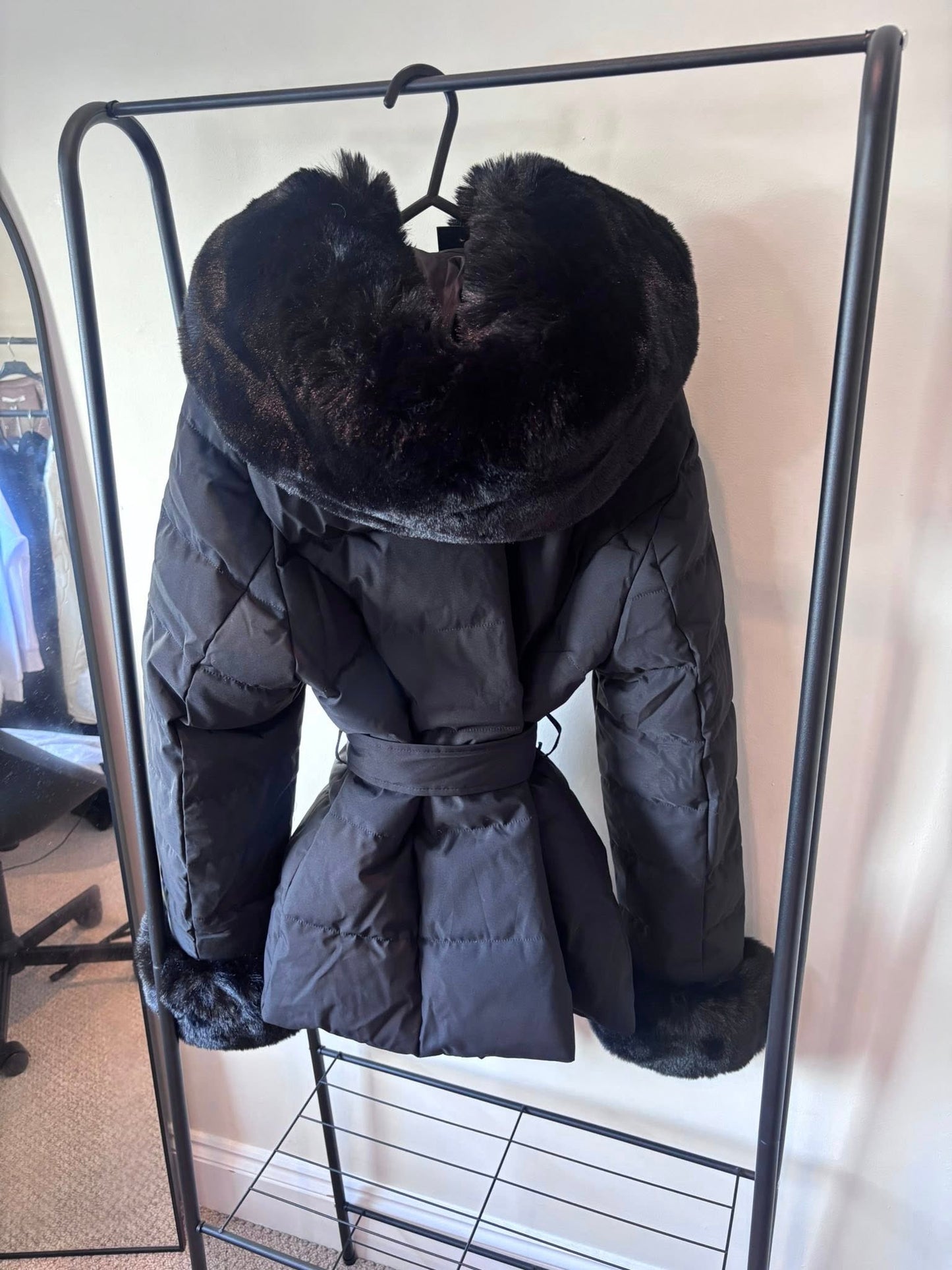 DOLLIE Luxury Faux Fur Belted Coat