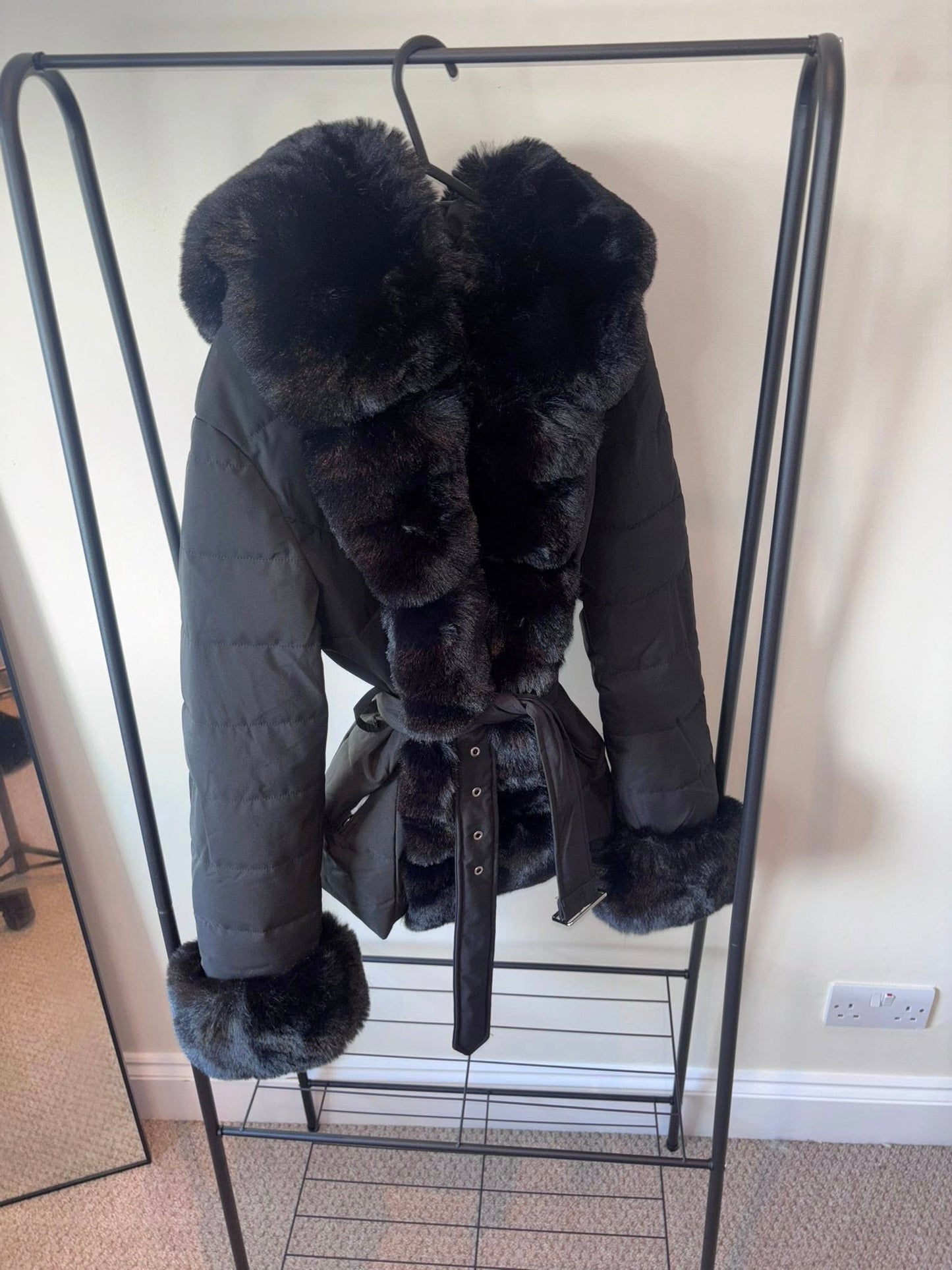 DOLLIE Luxury Faux Fur Belted Coat