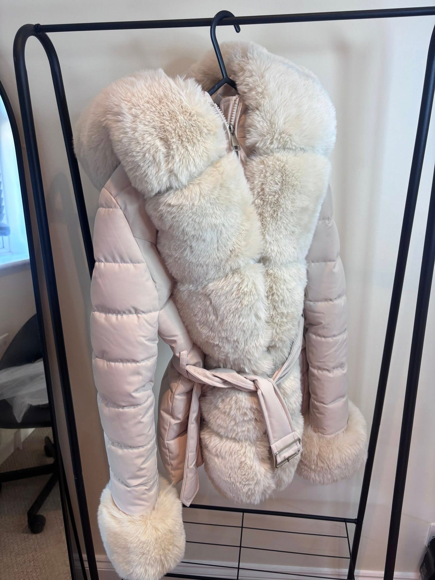 DOLLIE Faux Fur Panel Luxury Coat