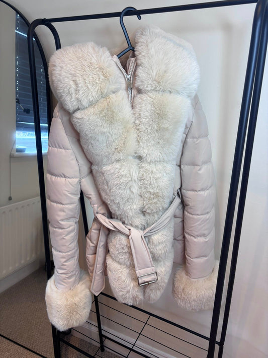 DOLLIE Faux Fur Panel Luxury Coat