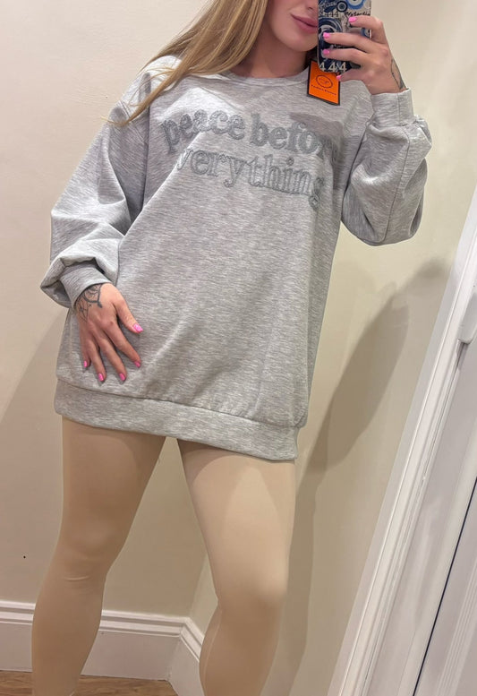 PEACE BEFORE EVERYTHING oversized Jumper