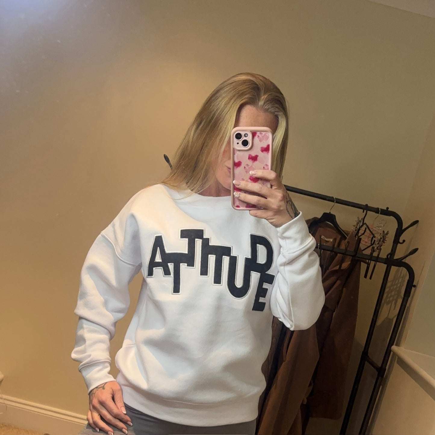 ATTITUDE embroidered oversized jumper